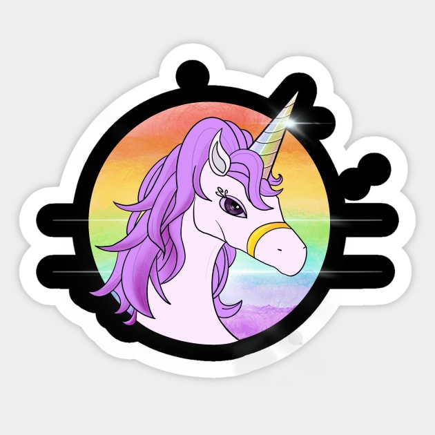 Rainbow Unicorn Sticker by YousifAzeez